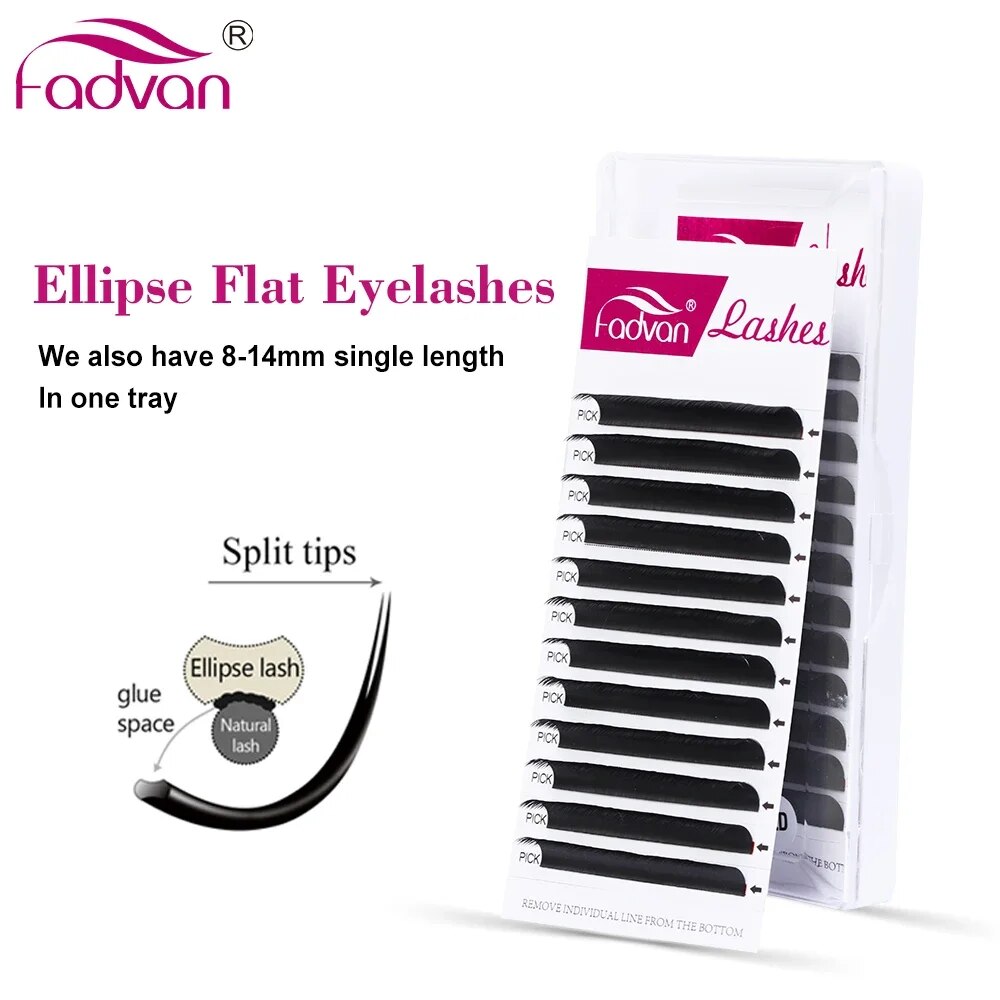 Eyelash Extension Permanent - FADVAN Ellipse Flat C/D Curved 8-14mm