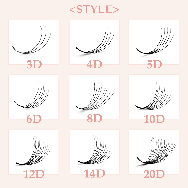 800/1600 Premade Volume Lash F - Eyelash Extension Double Volume recension och pris