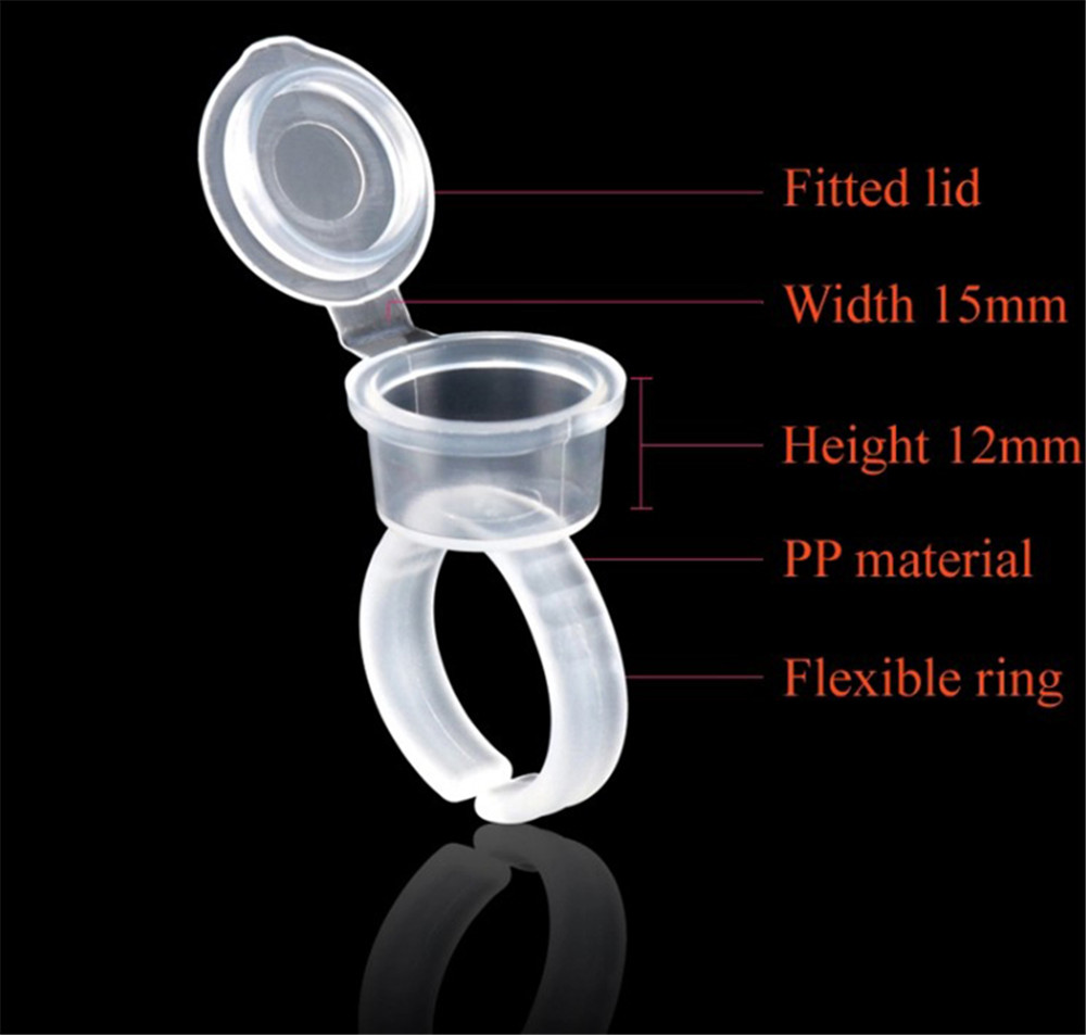 Transparent Tattoo Ink Rings C - Eyelash Extension Permanent recension och pris