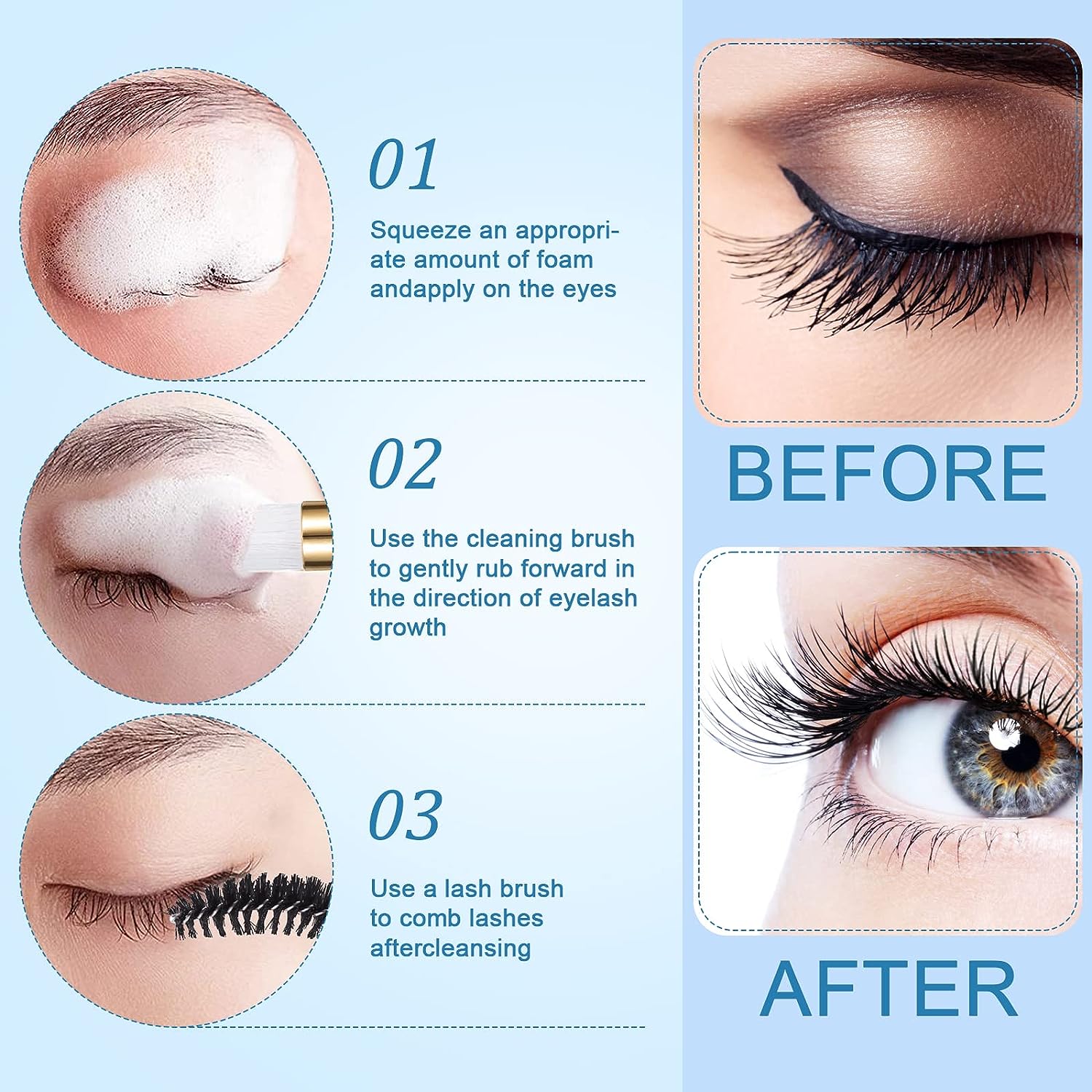 Eyelash Cleaning Set Lash Sham - Eyelash Extension Wash recension och pris